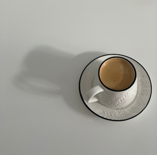 Karaca Jave 2er Kaffeetassen Set schwarz umrandet