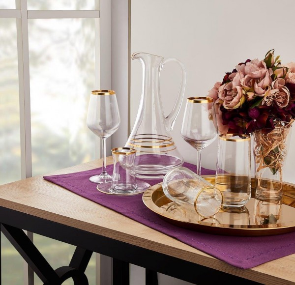Neva Gläser Set 49 tlg. für 12 Personen Gold N2687