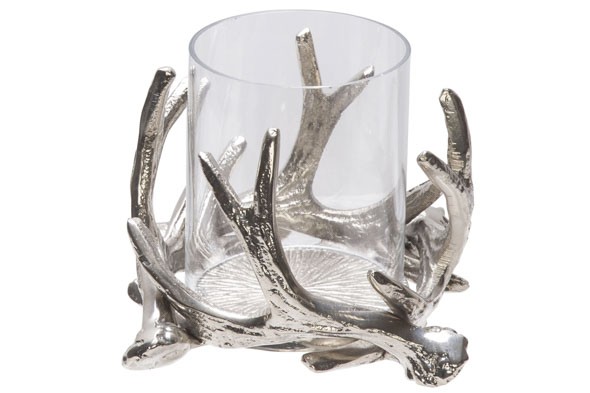Teelichthalter silber 14x14xH8 cm Nickel