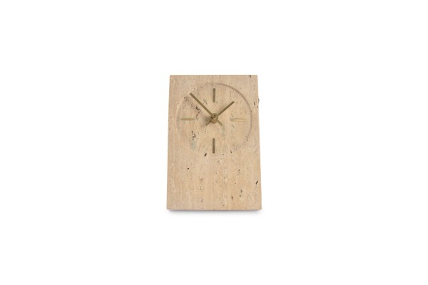 Tischuhr 16xH23,5cm travertin beige Zone