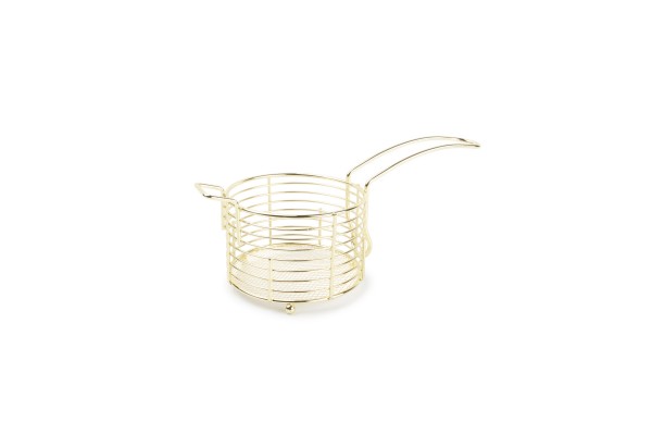Frittierkorb Pommes Servierkorb rund gold