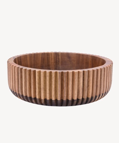 Akazienholz Stripe Bowl 26 cm