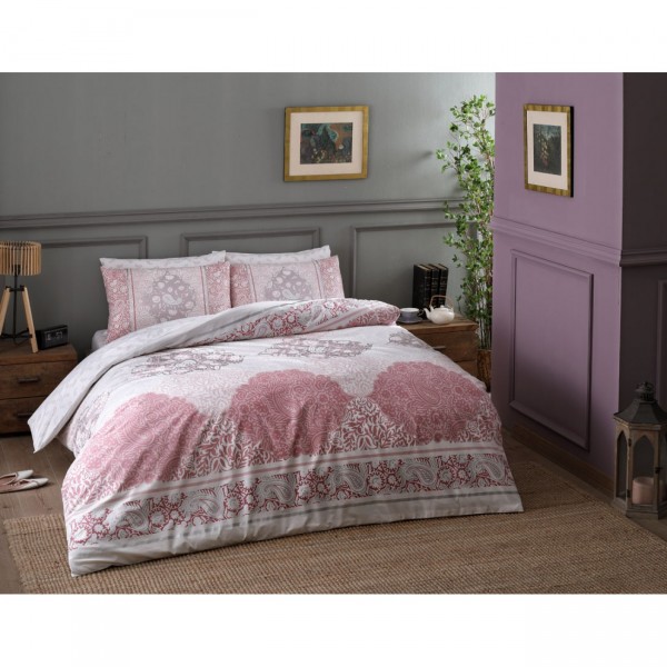 Tac Aryan Rosa Bettwäsche 200x220cm 4 tlg. 100% Baumwolle Ranforce