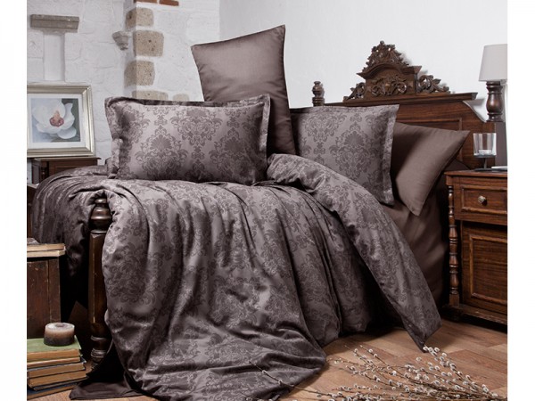 Mako Satin Bettwäsche 6tlg. 200x220cm Kavala braun