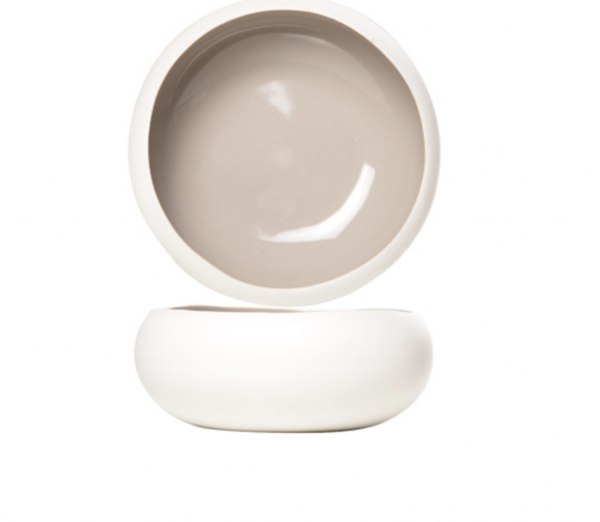 Matt Bowl weiß taupe 12xH4,5 cm