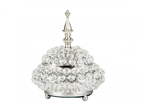 Kristall Bonboniere Deko Silber Strass