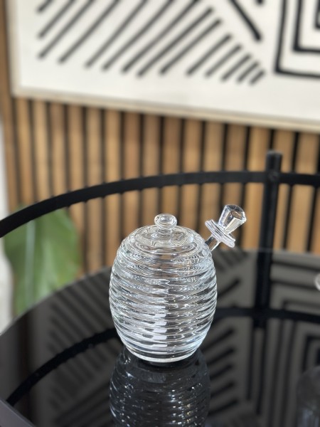 Glas Honigtopf mit Löffel