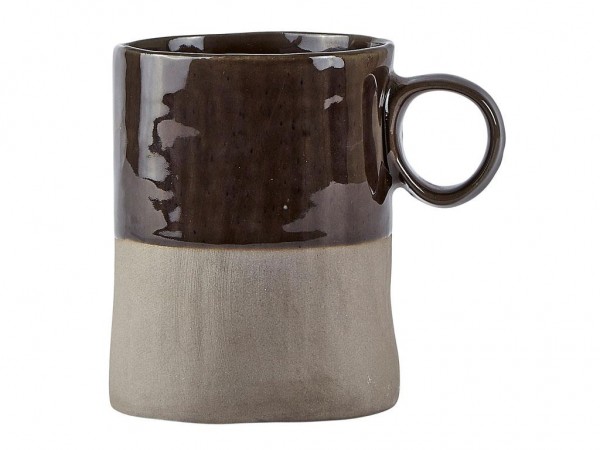 Louis Tasse Steingut Becher Anthrazit - Grau
