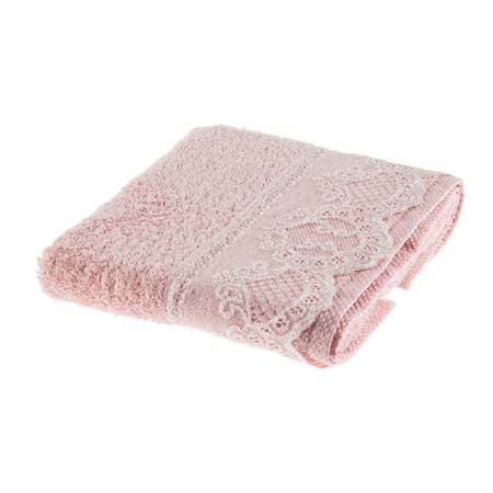 Tac Lace Handtuch mit Spitze 50x90 cm rosa