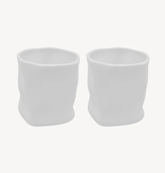 2er Diamond Matt Weiss Keramik Becher - 290ml