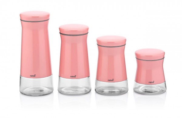 Neva Sweet Serie Rosa Vorratsgläser Set Aufbewahrung 4 tlg. N2396