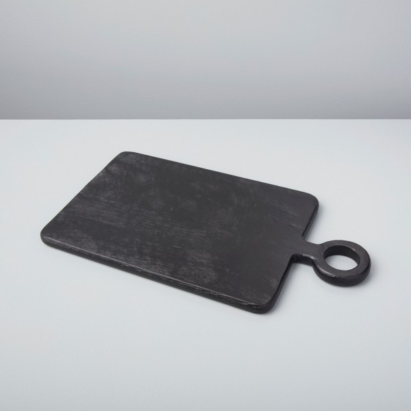 Servierbrett Schwarz aus Mangoholz Servierplatte rechteckig 38x20,5 cm