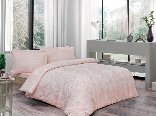 Tac Bettwäsche 200x220cm 4 tlg. Blanche rosa 100% Baumwolle